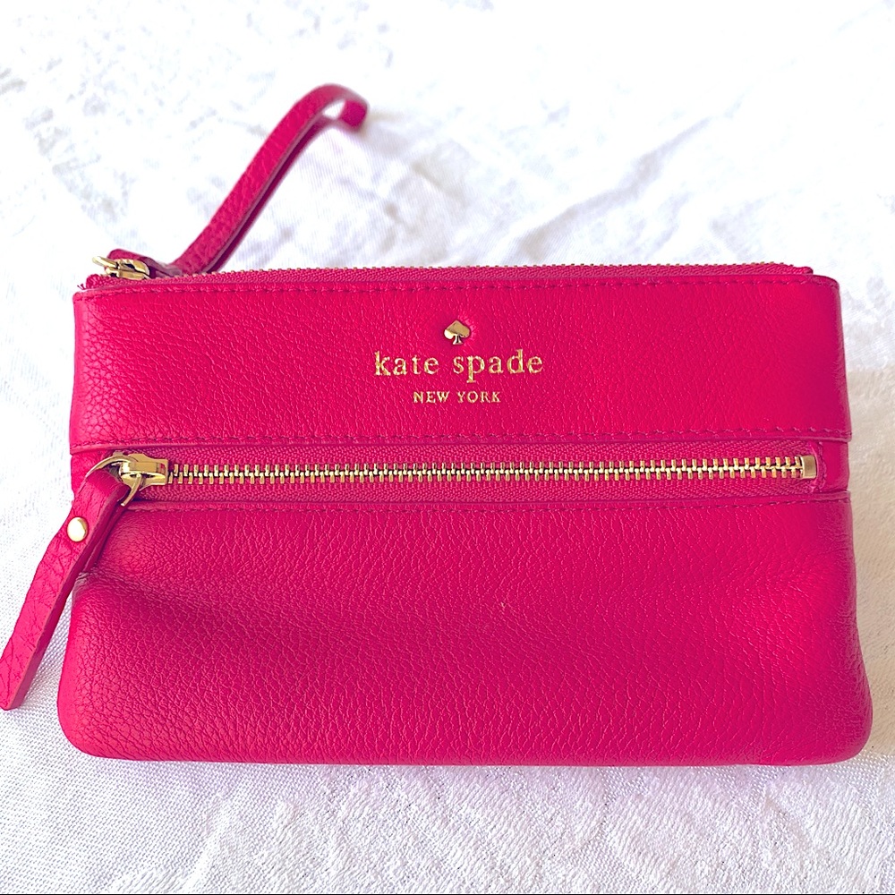 Kate Spade mini wallet clutch wristlet zipped pockets.Like new.Great par…